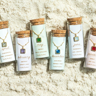 Bottled Birthstone Necklace Collection - Simply Sunflowers