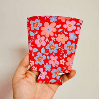 Bright Red Floral Pattern Koozie - Simply Sunflowers