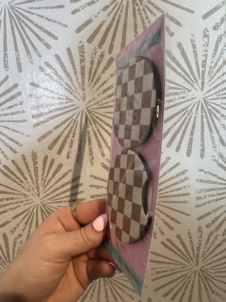 Brown Checkered Car Coasters - Simply Sunflowers