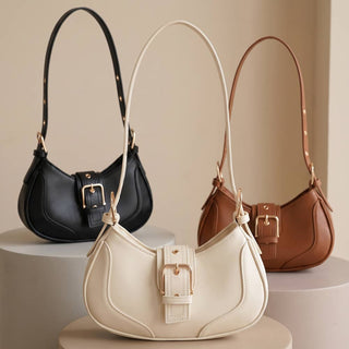 Buckle Strap Crescent Shoulder Bag - Simply Sunflowers