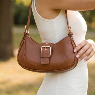 Buckle Strap Crescent Shoulder Bag - Simply Sunflowers