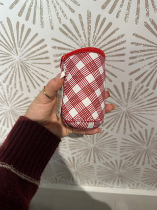 Burgundy Plaid Koozie - Simply Sunflowers