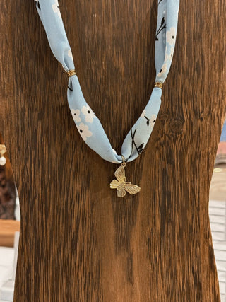 Butterfly Bandana Charm Necklace - Simply Sunflowers