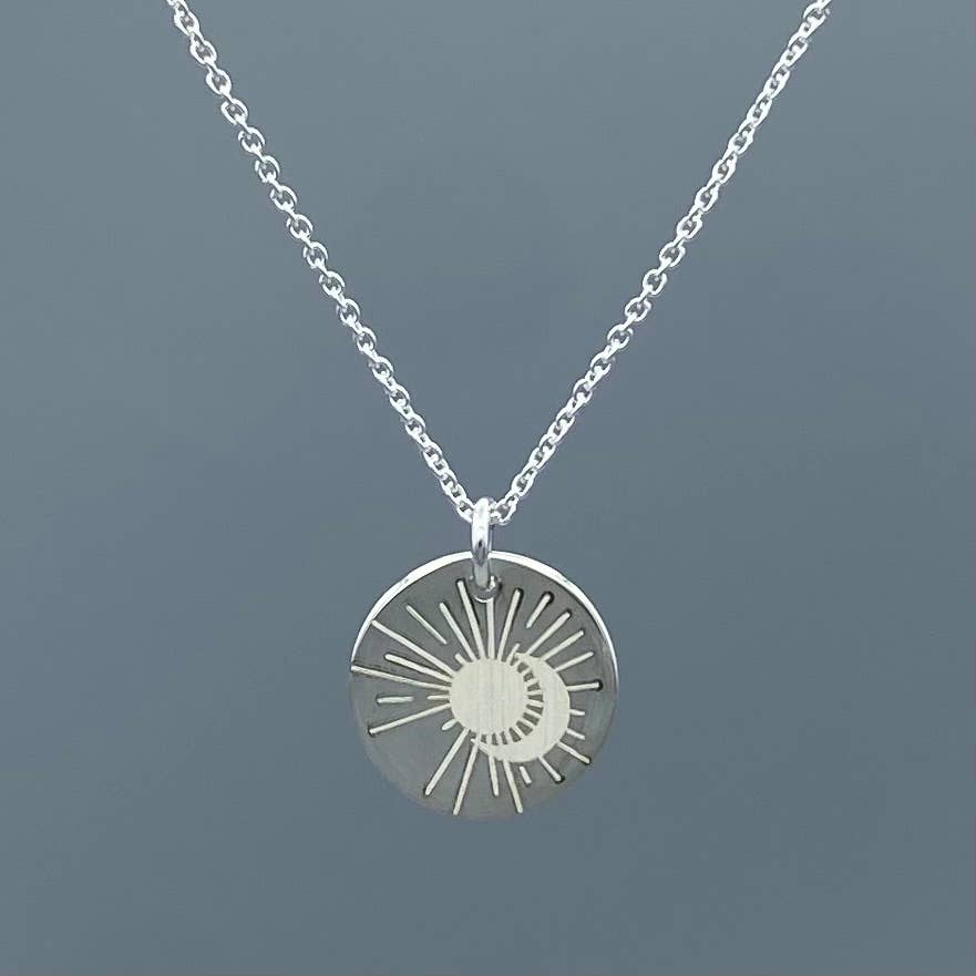 Etched Sun & Moon Necklace