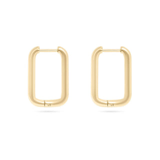 14K Gold Filled PLUS Rectangle Huggie Earrings