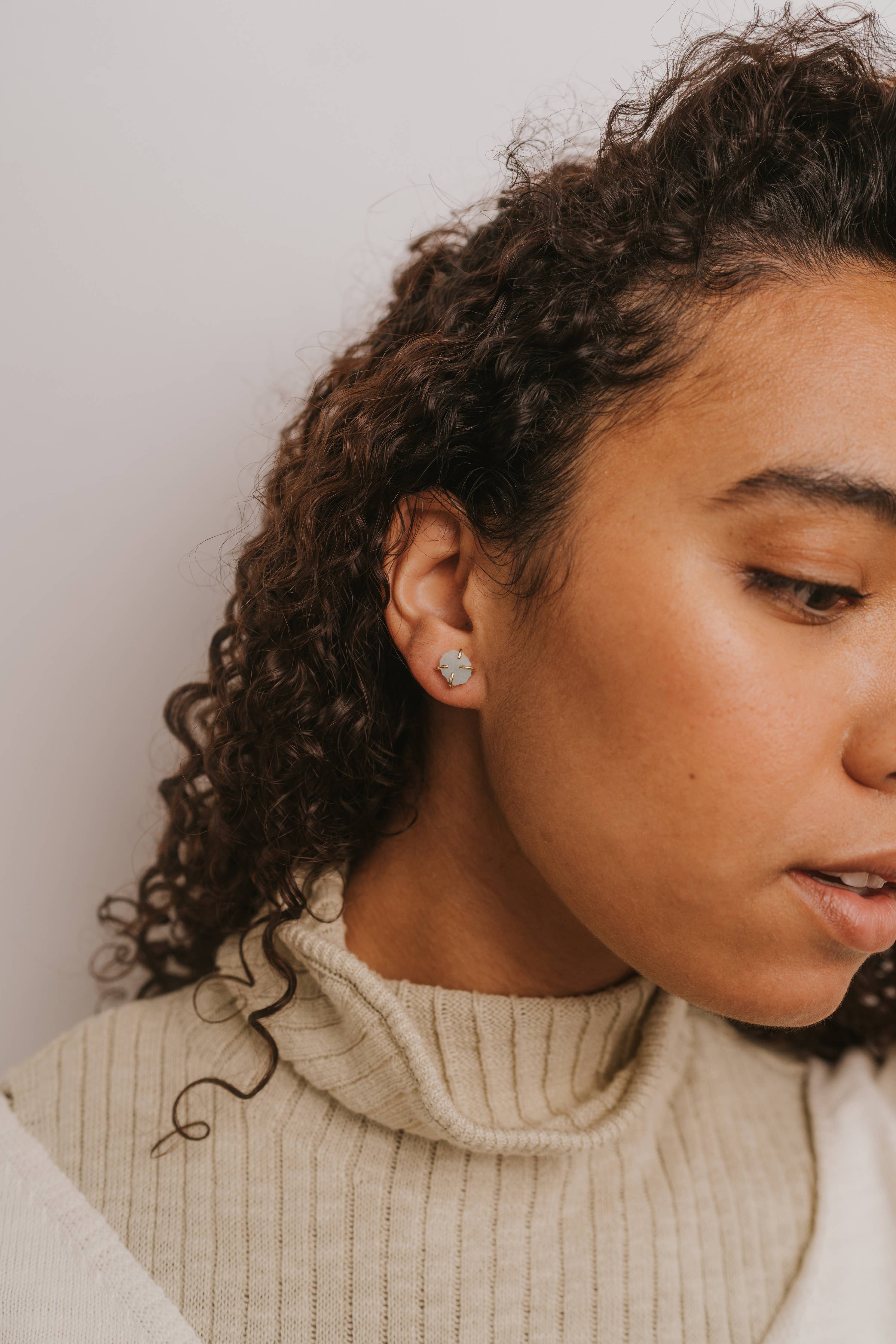 Amazonite Gold Studs