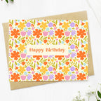 "Happy Birthday" Floral Greeting Card