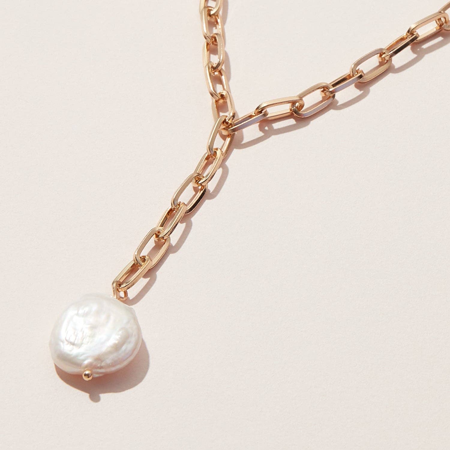 Pearl Lariat Drop Necklace