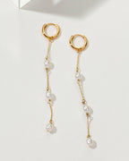 Stacked Pearl Huggie Hoop Earring