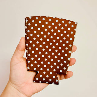 Blue & Brown Polka Dot Pattern Koozie
