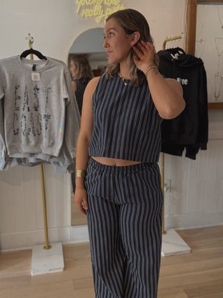 Cape Cod Striped Linen Pants - Simply Sunflowers