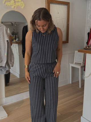 Cape Cod Striped Linen Pants - Simply Sunflowers