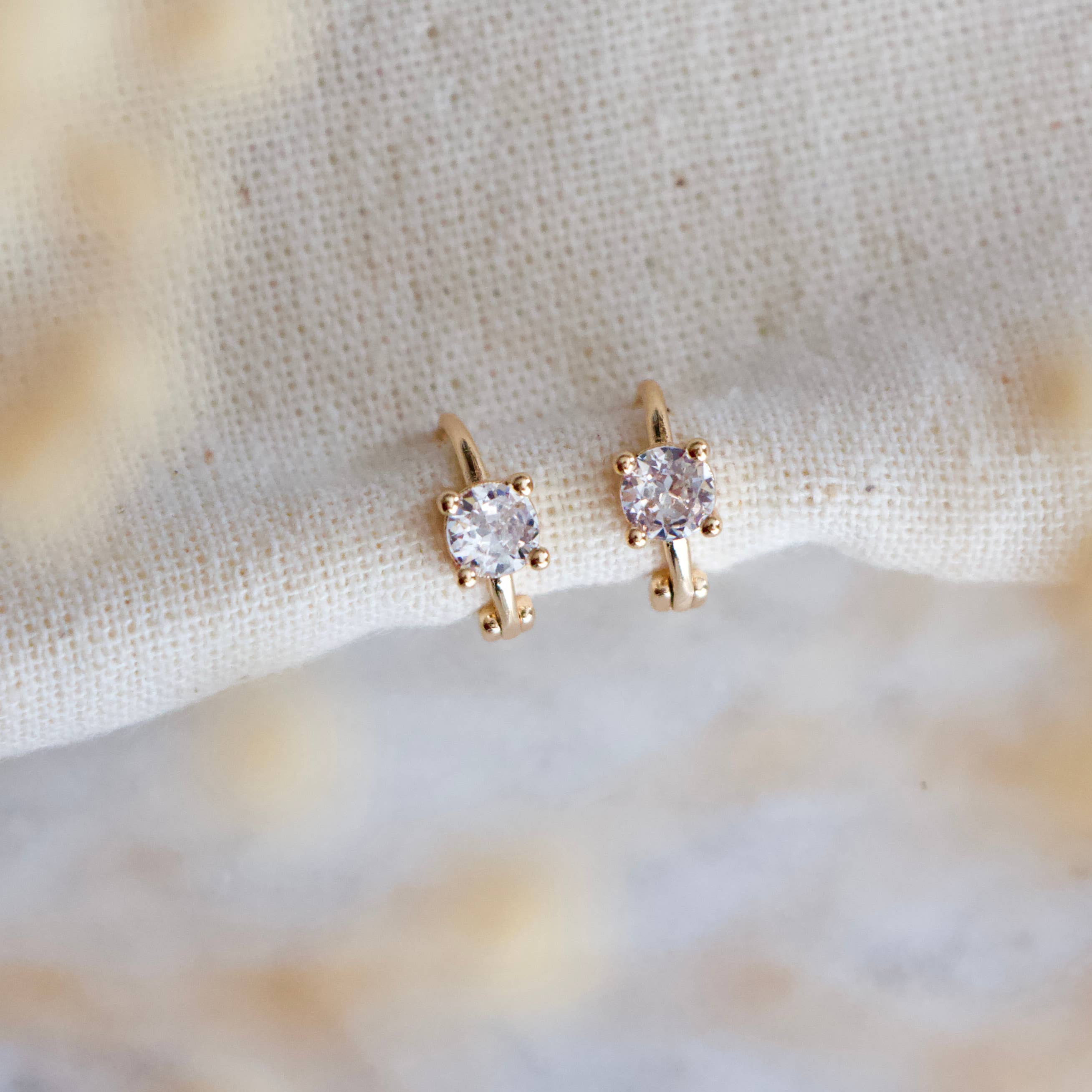 Mini Diamond Hoop Earrings