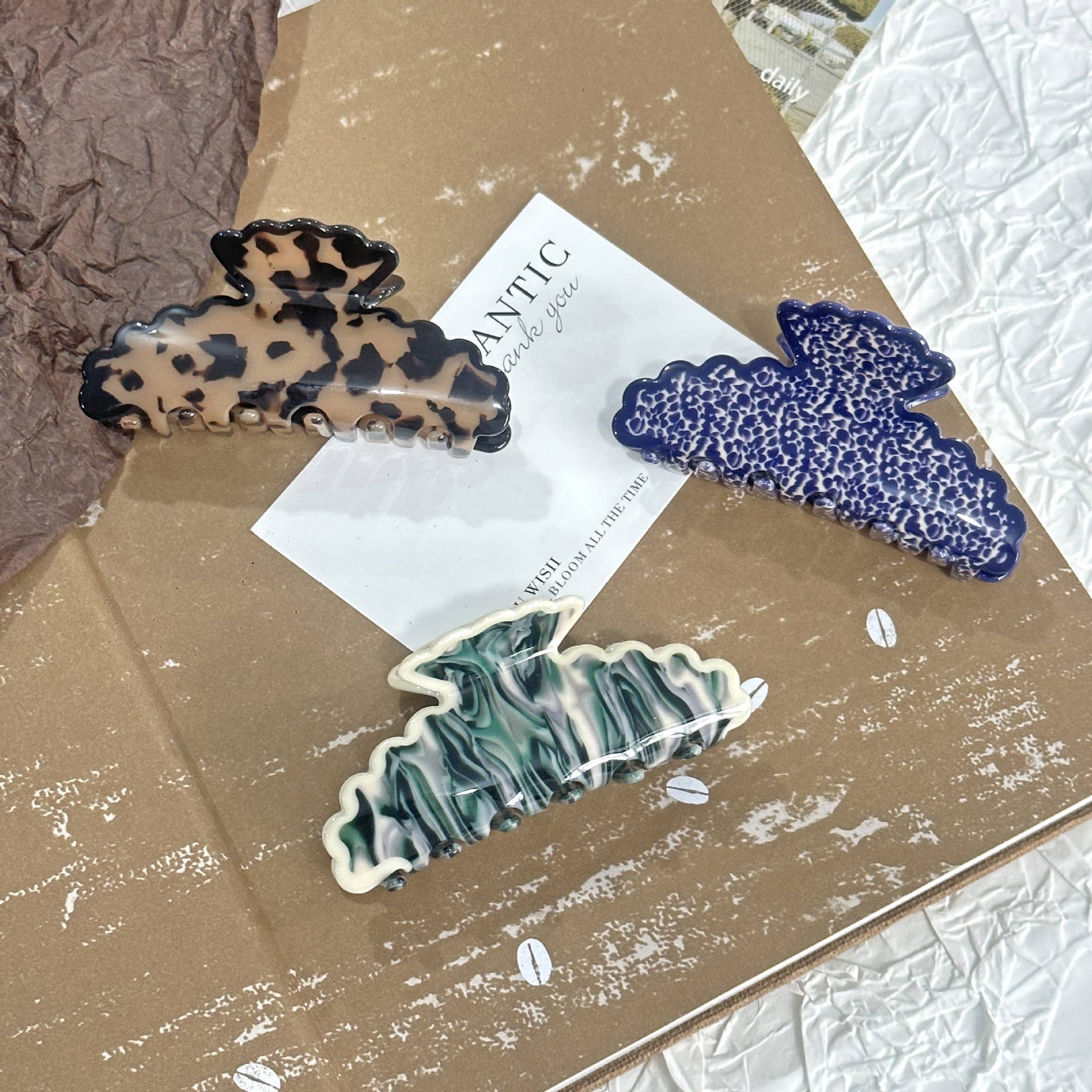 Blue Pebble Hair Clip