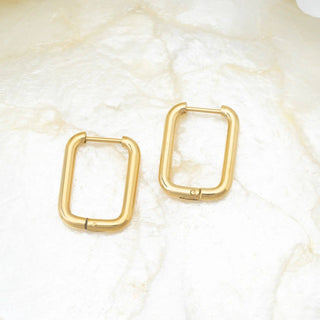 14K Gold Filled PLUS Rectangle Huggie Earrings