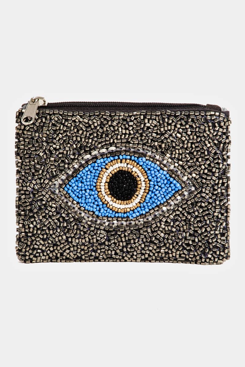 Beaded Evil Eye Coin Purse