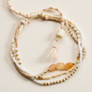 Boho Seed Bead Layered Bracelet - Adjustable Friendship Bracelet