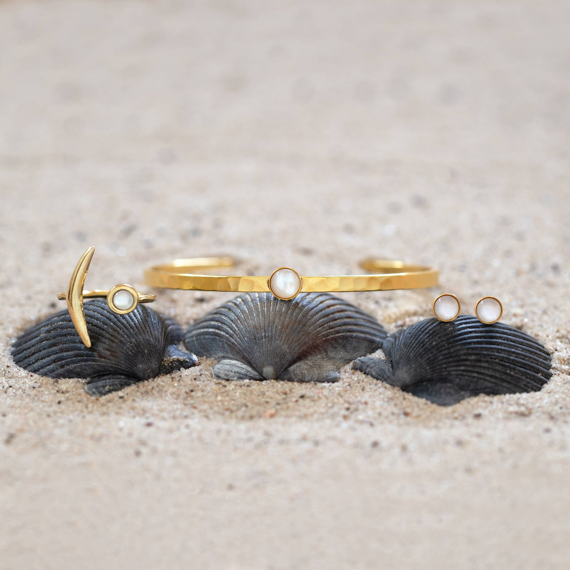 Pearl Hammered Cuff