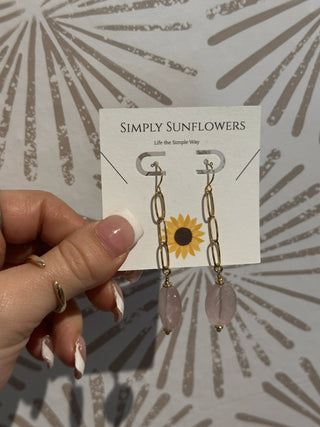 Chain Of Thought Gold Earring - Simply Sunflowers