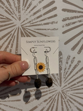 Chain Of Thought Silver Earring - Simply Sunflowers