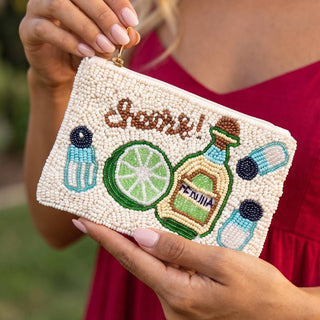 Cheers Tequila And Lime Beaded Coin Pouch - Simply Sunflowers