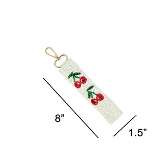 Cherry Beaded Wristlet Strap Keychain - Simply Sunflowers