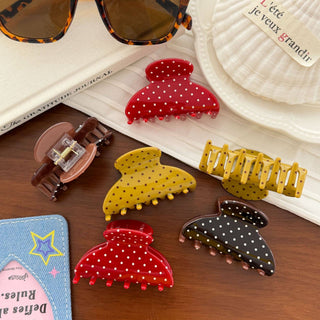 Chic Curved Polka Dot Pattern Acetate Hair Claw - Simply Sunflowers