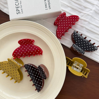 Chic Curved Polka Dot Pattern Acetate Hair Claw - Simply Sunflowers