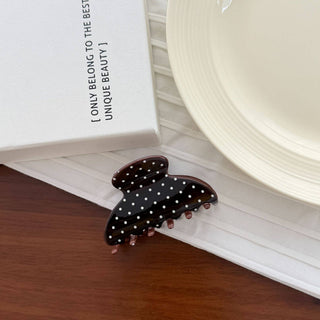 Chic Curved Polka Dot Pattern Acetate Hair Claw - Simply Sunflowers