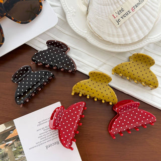 Chic Curved Polka Dot Pattern Acetate Hair Claw - Simply Sunflowers
