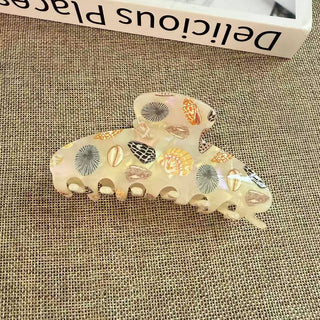 Chic Seashell Pattern Hair Claw, Polka Dot Hair Accessories - Simply Sunflowers