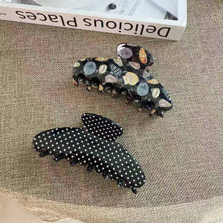 Chic Seashell Pattern Hair Claw, Polka Dot Hair Accessories - Simply Sunflowers