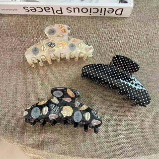 Chic Seashell Pattern Hair Claw, Polka Dot Hair Accessories - Simply Sunflowers