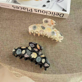 Chic Seashell Pattern Hair Claw, Polka Dot Hair Accessories - Simply Sunflowers