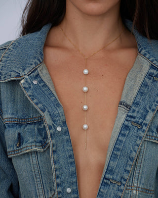Cindy Pearl Lariat - Simply Sunflowers