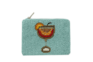 Cocktails Themed Fully Beaded Coin Purse - Simply Sunflowers