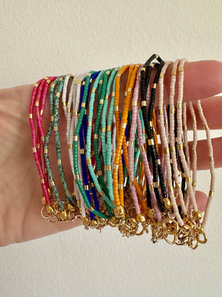 Colorful Gold Bar Bracelet - Simply Sunflowers