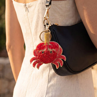 Crystal Beaded Crab Keychain Bag Charm - Simply Sunflowers