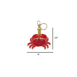 Crystal Beaded Crab Keychain Bag Charm - Simply Sunflowers