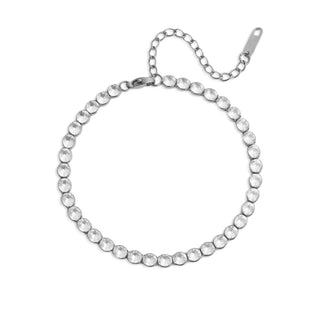 Cubic Zirconia Round Stone Tennis Chain Bracelet - Simply Sunflowers