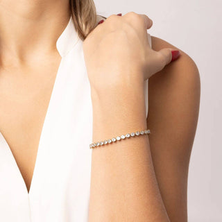 Cubic Zirconia Round Stone Tennis Chain Bracelet - Simply Sunflowers