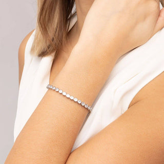 Cubic Zirconia Round Stone Tennis Chain Bracelet - Simply Sunflowers