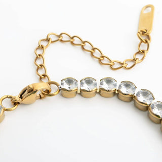 Cubic Zirconia Round Stone Tennis Chain Bracelet - Simply Sunflowers