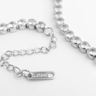Cubic Zirconia Round Stone Tennis Chain Bracelet - Simply Sunflowers