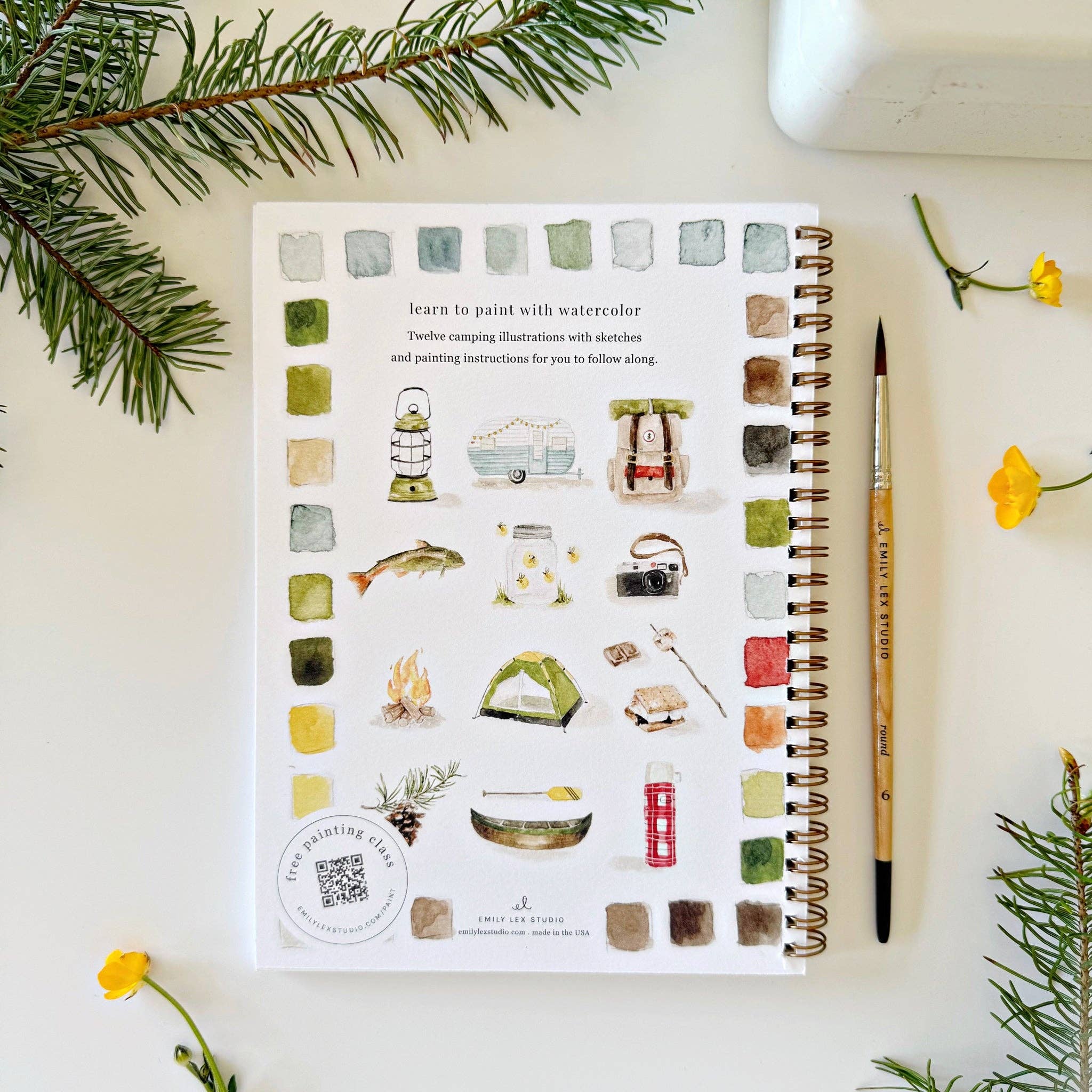 Camping Watercolor Book