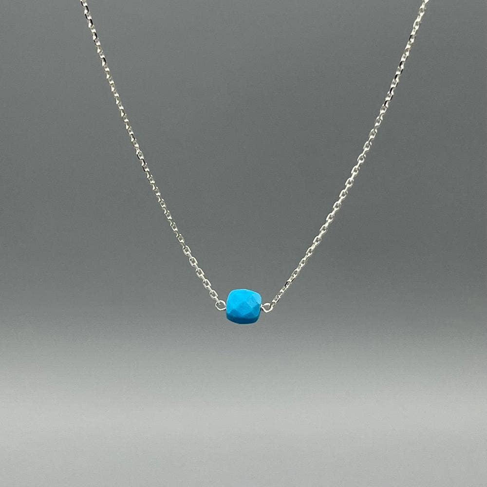 Tiny Square Stone Necklace