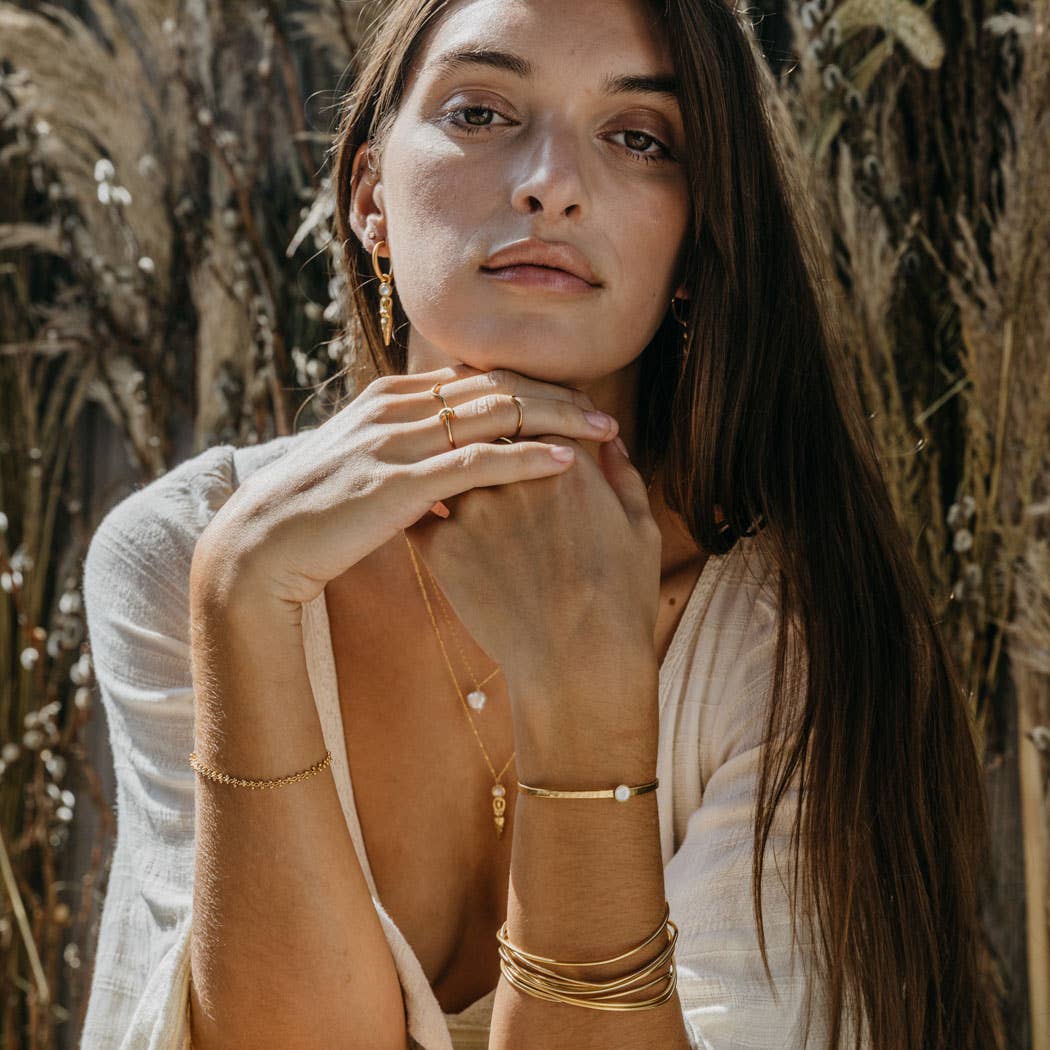 Pearl Hammered Cuff