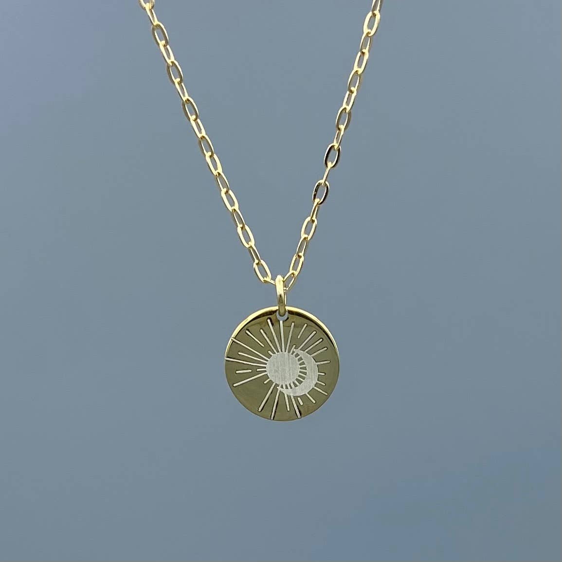 Etched Sun & Moon Necklace