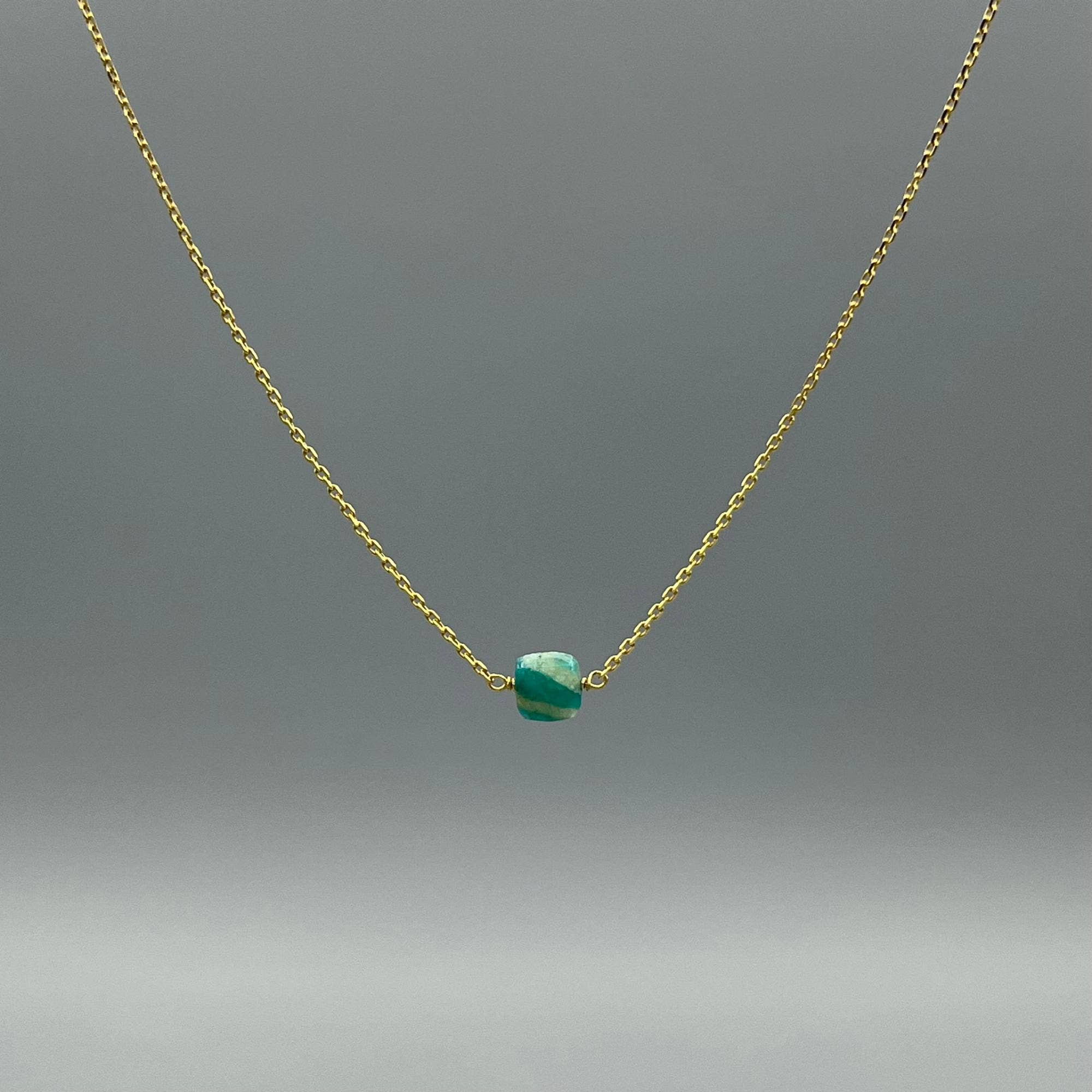 Tiny Square Stone Necklace