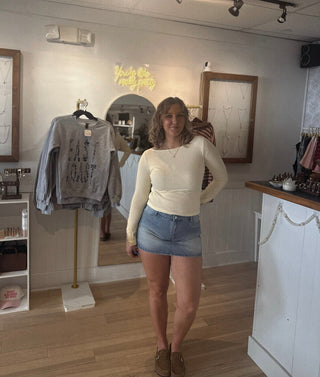 Daisy Denim Skirt - Simply Sunflowers